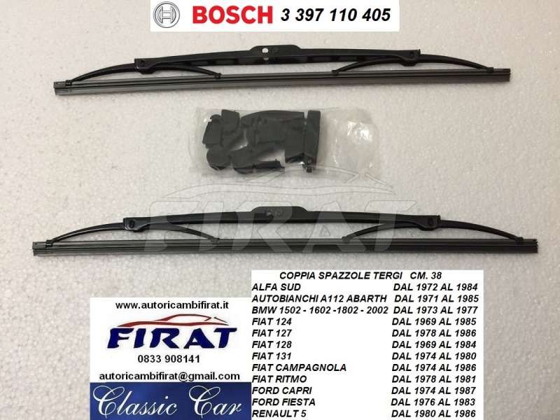 SPAZZOLE TERGI ALFA-AUTOBIANCHI-FIAT-FORD-RENAULT (BOSCH)